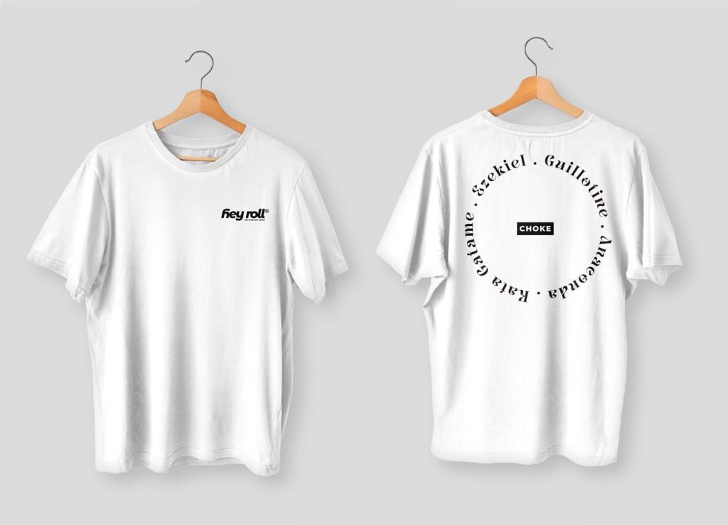A camiseta Heyroll 'Choke' celebra os lendários estrangulamentos do Jiu-Jitsu - Ezequiel, Guilhotina, Anaconda e Katagatame. Uma expressão de devoção à arte suave com estilo único